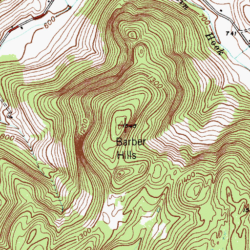 Topographic Map of Barber Hills, NY