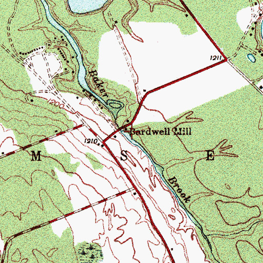 Topographic Map of Bardwell Mill, NY