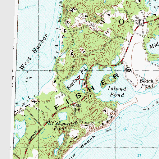 Topographic Map of Barlow Pond, NY