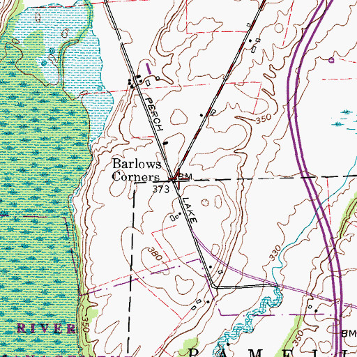 Topographic Map of Barlows Corners, NY