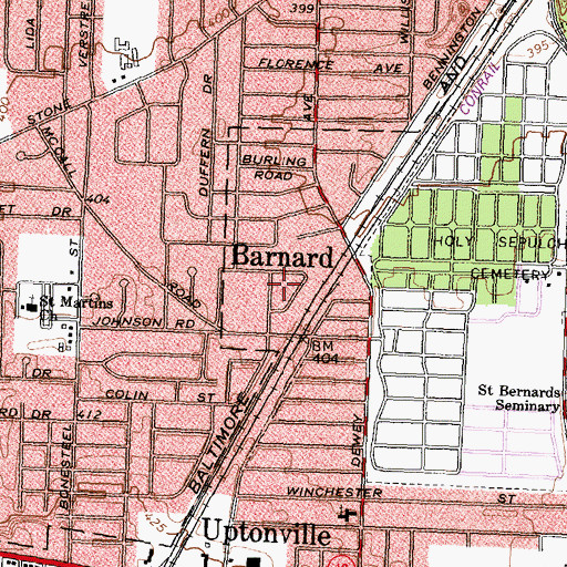 Topographic Map of Barnard, NY