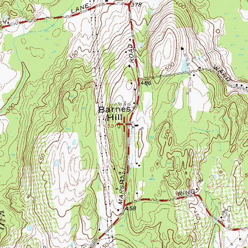 Topographic Map of Barnes Hill, NY