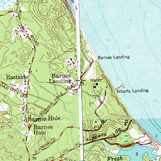 Topographic Map of Barnes Landing, NY