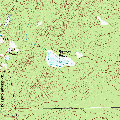 Topographic Map of Barnes Pond, NY