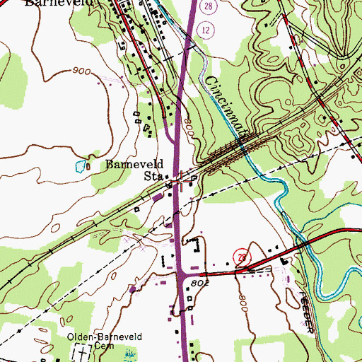Topographic Map of Barneveld Station, NY