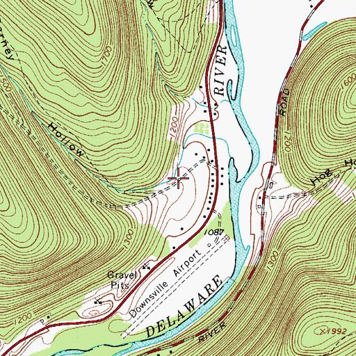 Topographic Map of Barney Hollow, NY
