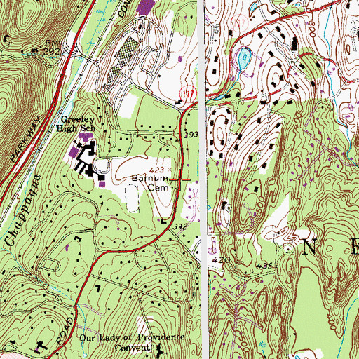 Topographic Map of Barnum Cemetery, NY