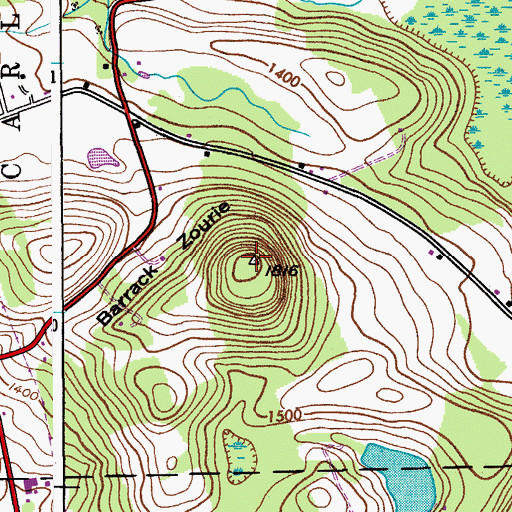 Topographic Map of Barrack Zourie, NY