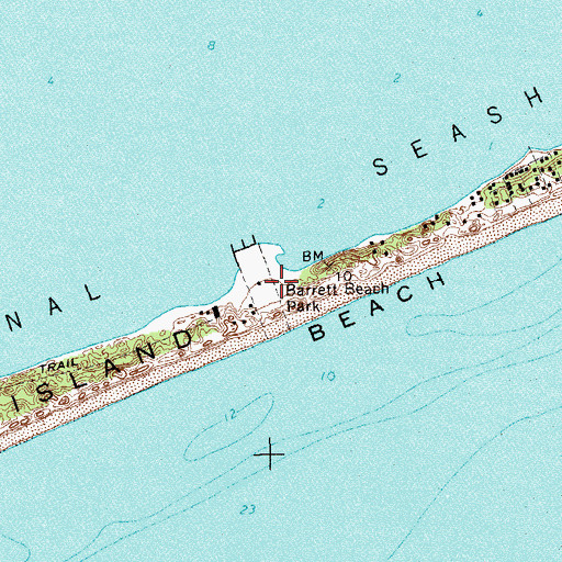 Topographic Map of Barrett Beach Park, NY
