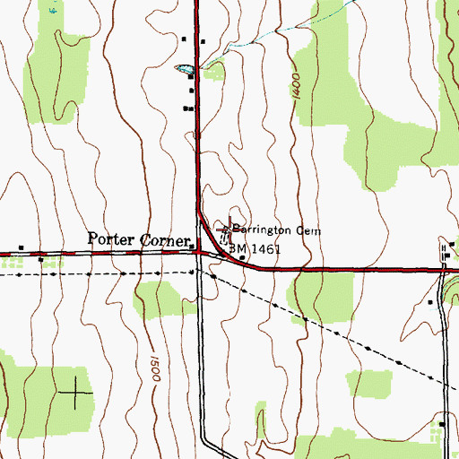 Topographic Map of Porters Corners Cemetery, NY