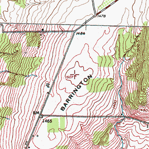 Topographic Map of Barrington Hill, NY