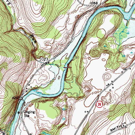 Topographic Map of Barry Run, NY