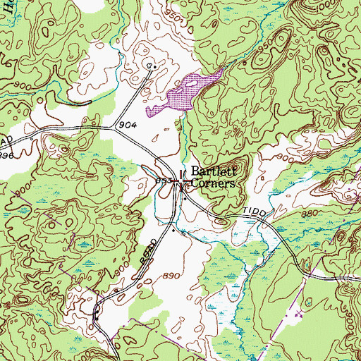 Topographic Map of Bartlett Corners, NY