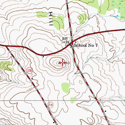 Topographic Map of Barto Hill, NY