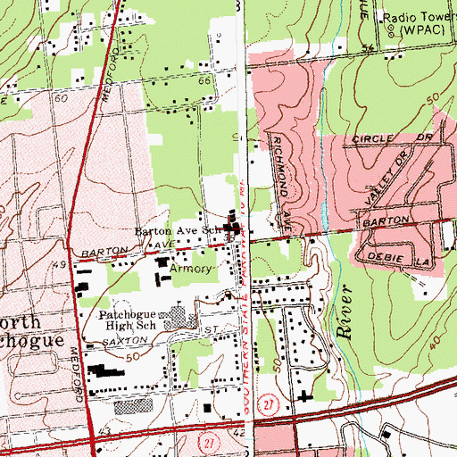 Topographic Map of Barton Elementary School, NY