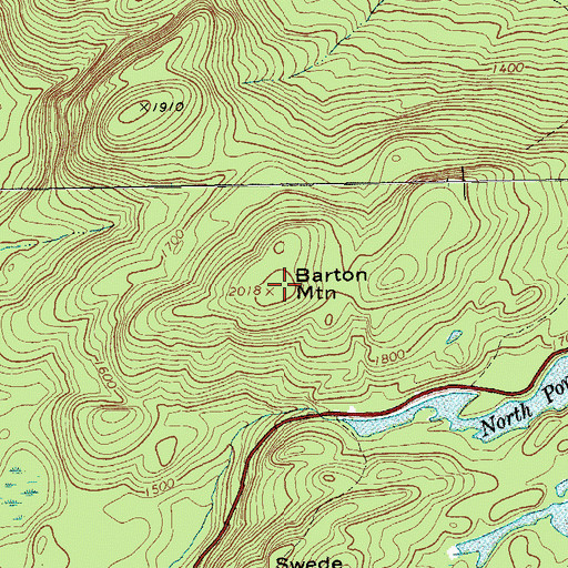 Topographic Map of Barton Mountain, NY