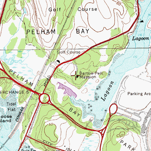 Topographic Map of Bartow-Pell Mansion Museum, NY
