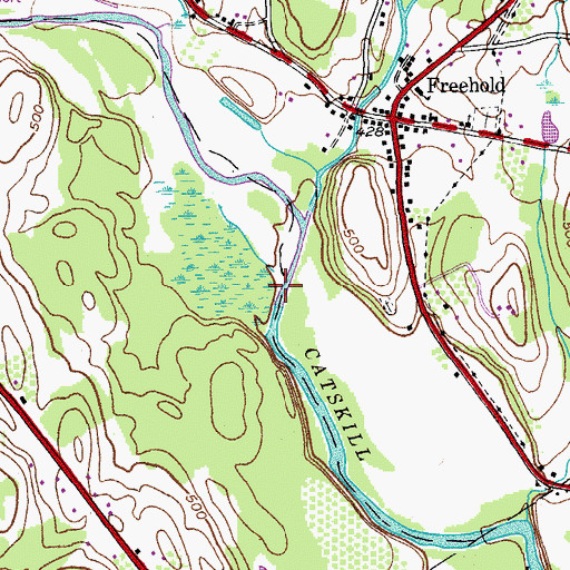 Topographic Map of Basic Creek, NY
