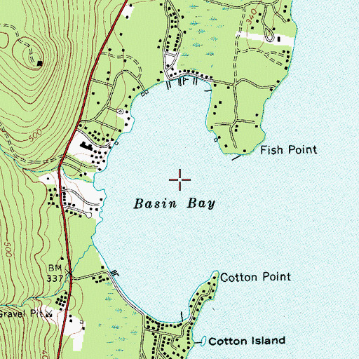 Topographic Map of Basin Bay, NY