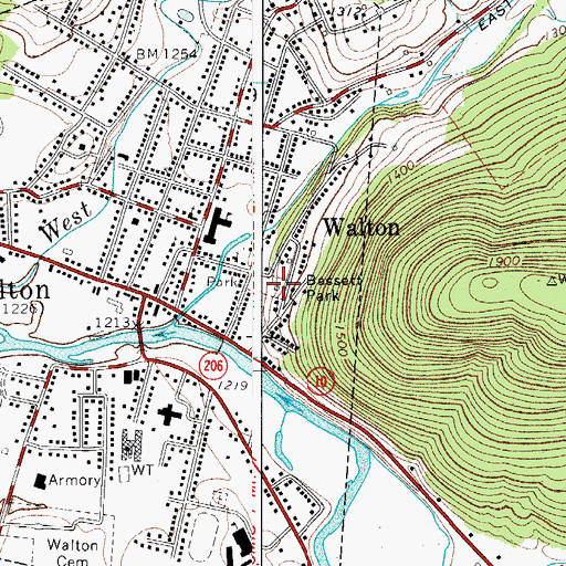 Topographic Map of Bassett Park, NY