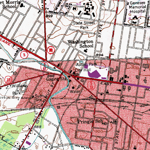 Topographic Map of Batavia, NY