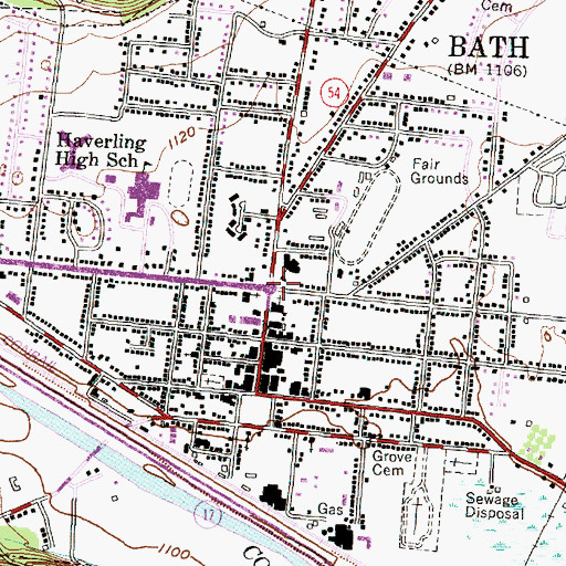 Topographic Map of Bath, NY