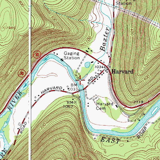 Topographic Map of Baxter Brook, NY