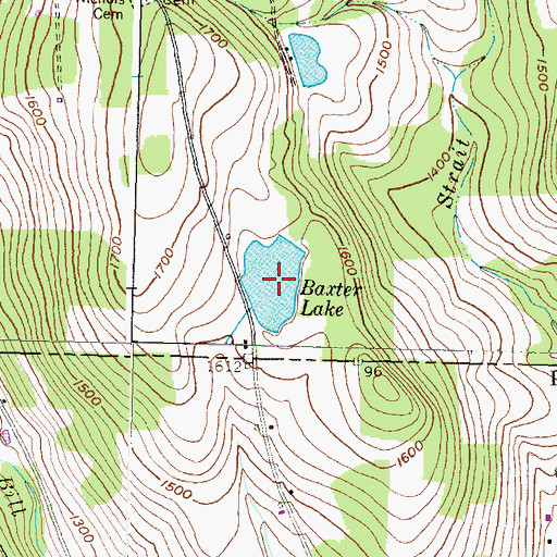 Topographic Map of Baxter Lake, NY