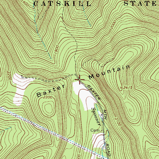 Topographic Map of Baxter Mountain, NY