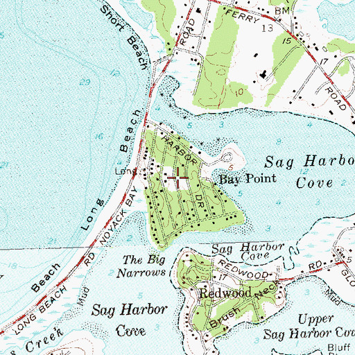 Topographic Map of Bay Point, NY