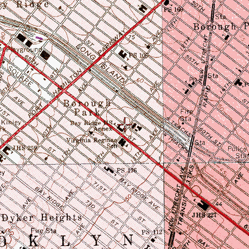 Topographic Map of Bay Ridge High School Annex, NY