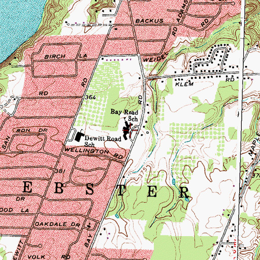 Topographic Map of Hillside - Halpern Education Center, NY