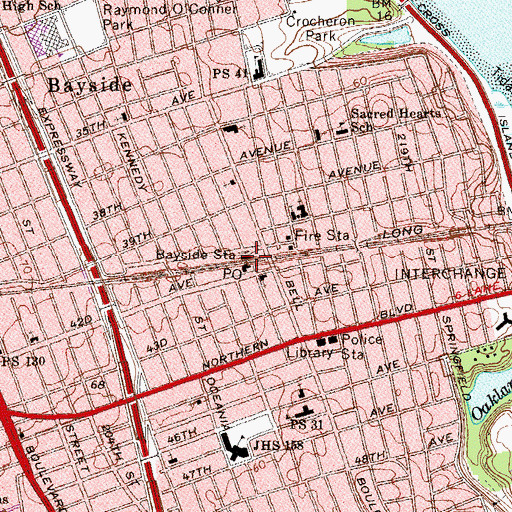 Topographic Map of Bayside Station, NY