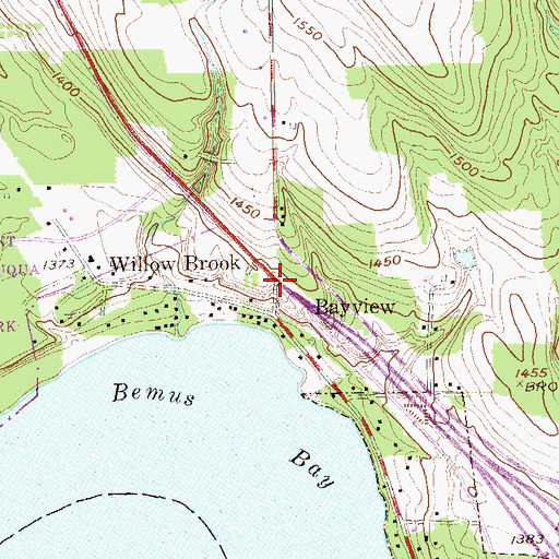 Topographic Map of Bayview, NY
