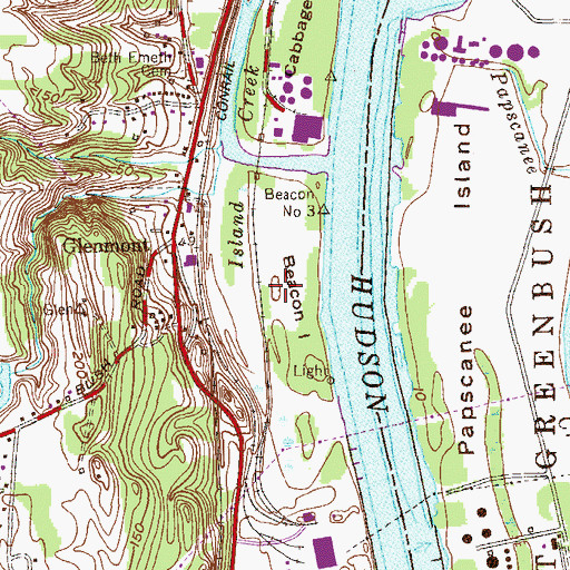 Topographic Map of Beacon Island, NY