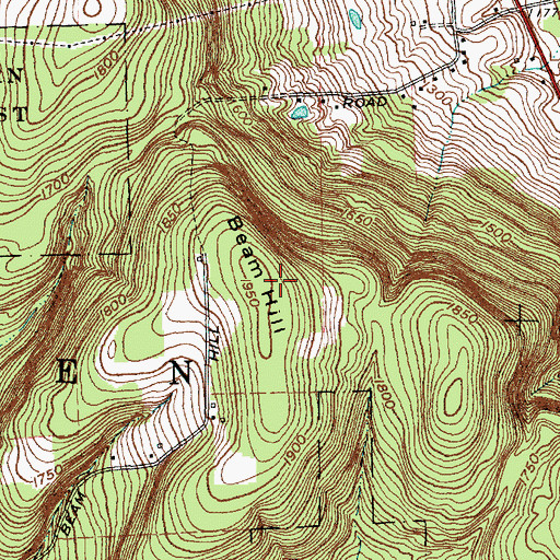 Topographic Map of Beam Hill, NY