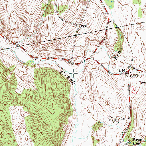 Topographic Map of Bean River, NY