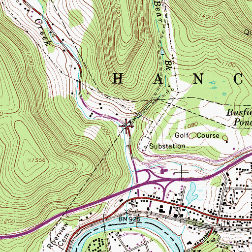 Topographic Map of Bear Brook, NY