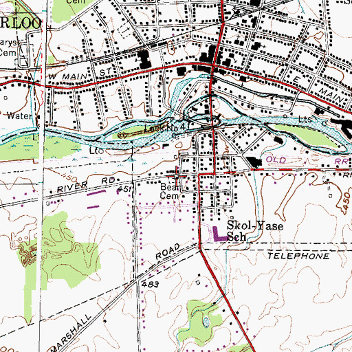 Topographic Map of Samuel Bear Cemetery, NY