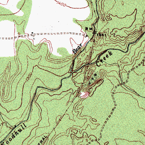 Topographic Map of Bear Creek, NY