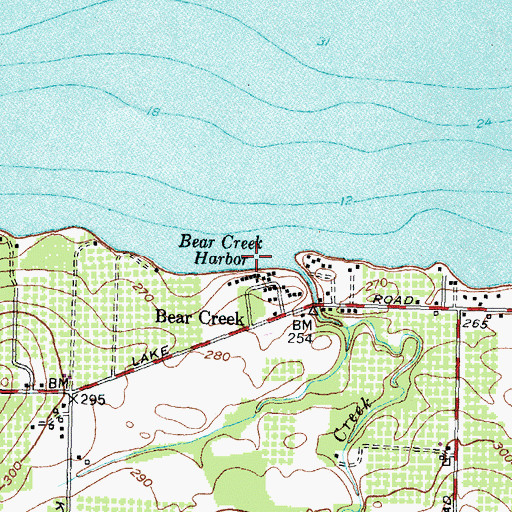 Topographic Map of Bear Creek Harbor, NY