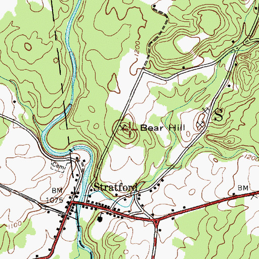 Topographic Map of Bear Hill, NY