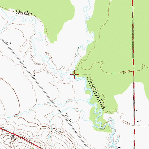Topographic Map of Bear Lake Outlet, NY