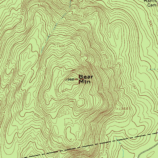 Topographic Map of Bear Mountain, NY