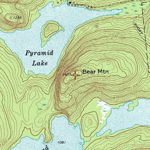 Topographic Map of Bear Mountain, NY