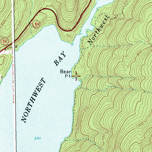 Topographic Map of Bear Point, NY