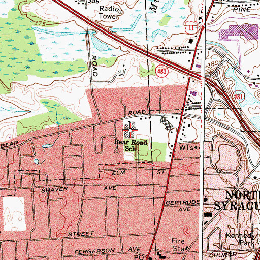 Topographic Map of Karl W Saile Bear Road Elementary School, NY