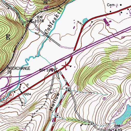 Topographic Map of Beards Hollow, NY