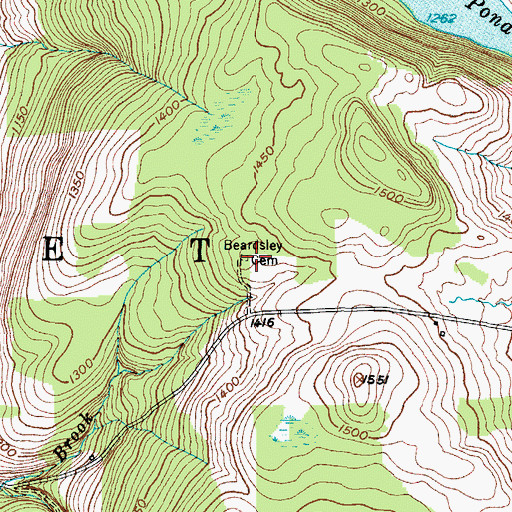 Topographic Map of Beardsley Cemetery, NY