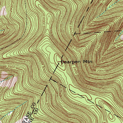 Topographic Map of Bearpen Mountain, NY